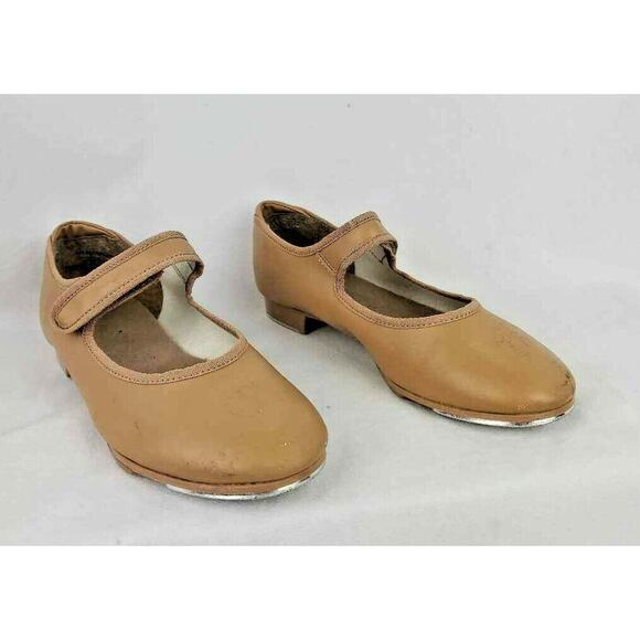 Theatrical Mary Jane Tap Shoes Beige Leather Made in Italy Girls Size 13 W - Picture 5 of 11